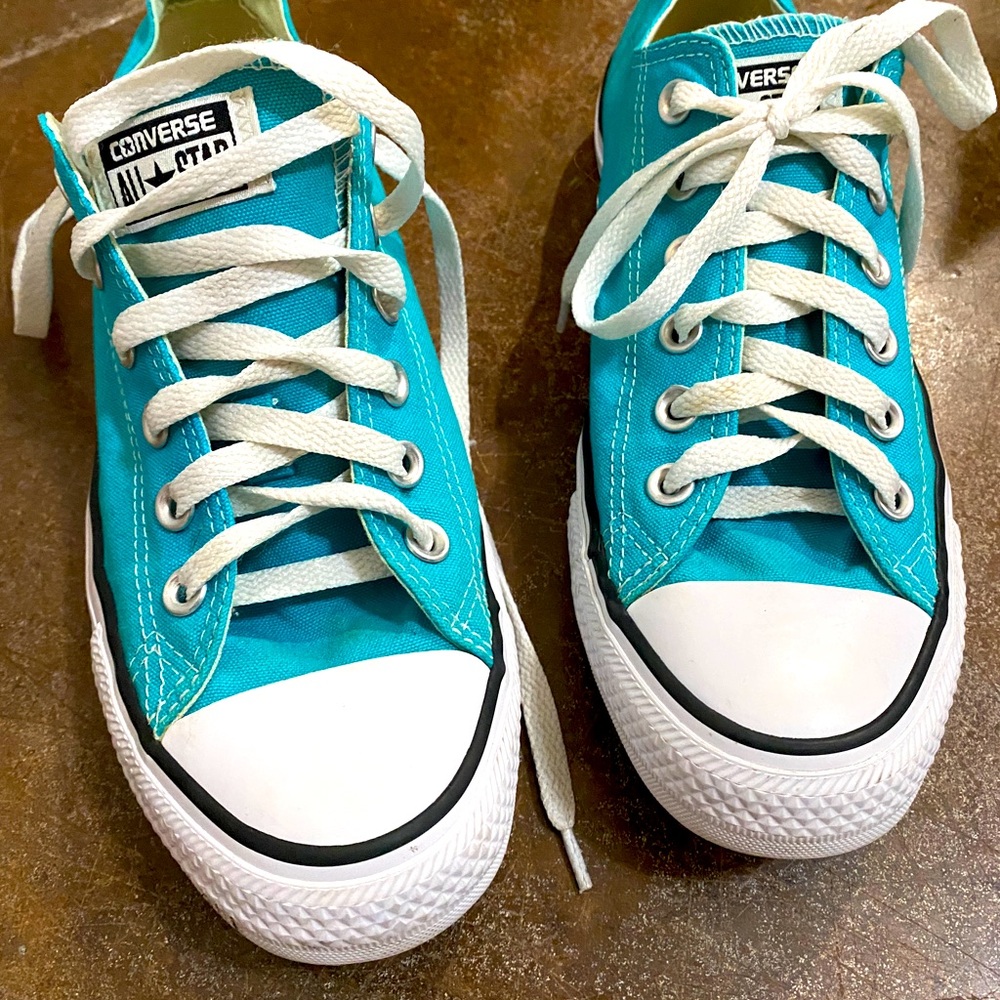 Blue converse shoes